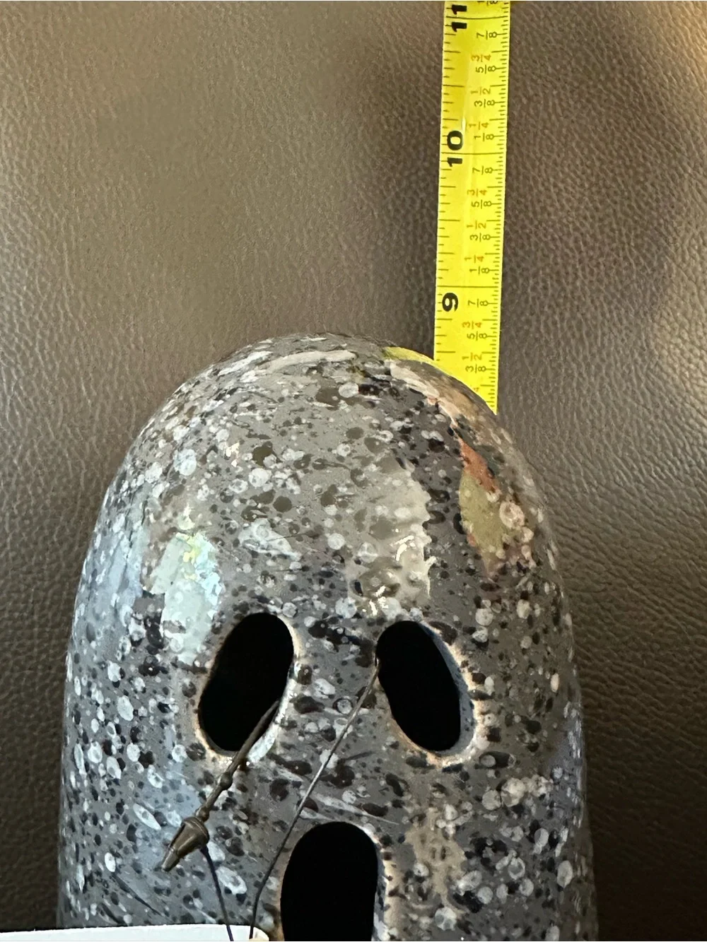 Becky Owens Gray Ceramic Ghost Halloween Decor 9” NWT